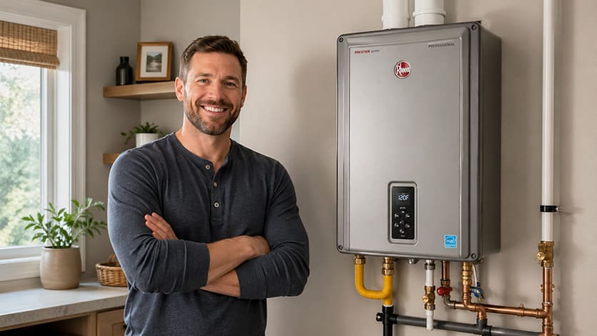 Another happy customer with a new tankless water heater system Another happy customer with a new tankless water heater system