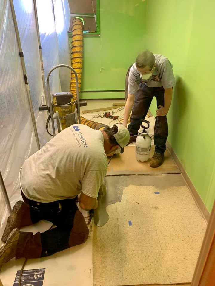 cutting up concrete to access a sewer line