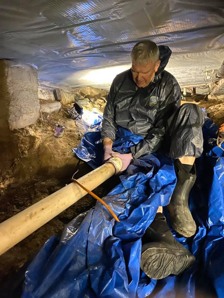 repairing a drain under the house
