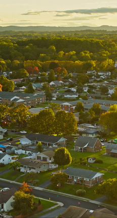 allentown pennsylvania cityscape on overcast sunset