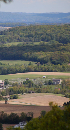 macungie pennsylvania cityscape on overcast sunset